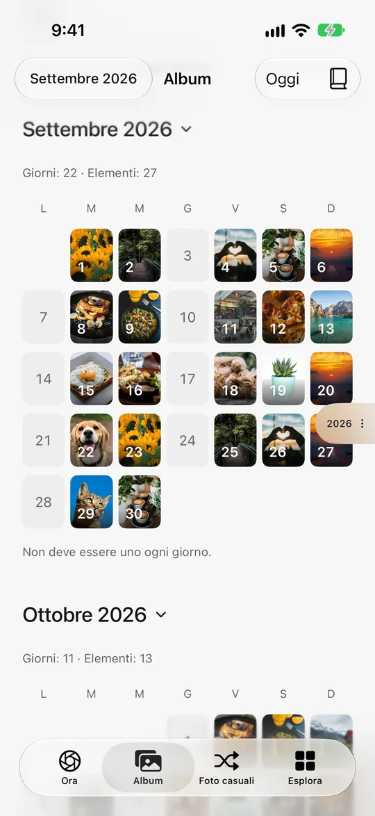Calendario delle foto: quasi tutti i giorni del mese scorso hanno una foto